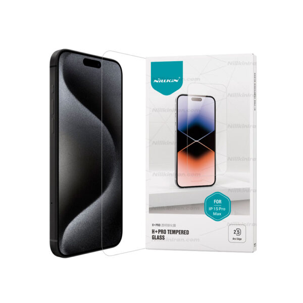گلس نیلکین آیفون iPhone 15Pro Max مدل H+ Pro tempered glass