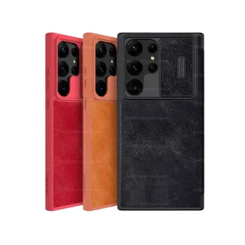 کیف چرم نیلکین سامسونگ S23 Ultra مدل Qin Pro Series Leather