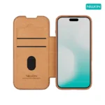 کیف چرم نیلکین آیفون iPhone 17 Pro Max مدل Qin Pro Series Leather