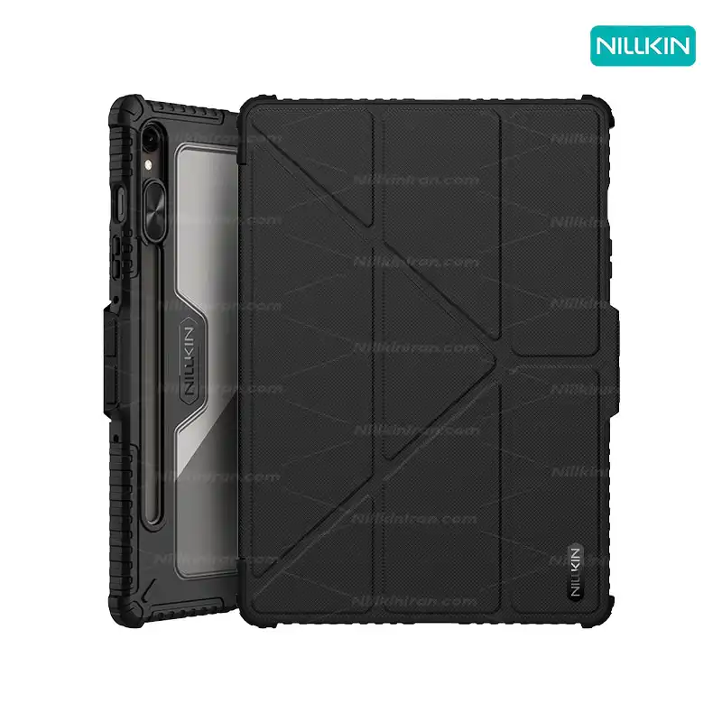 کیف محافظ نیلکین سامسونگ Tab S9/S10 FE مدل Bumper Leather Case Pro