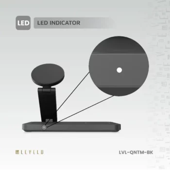 شارژر بی‌ سیم 3 در 1 برند Levelo مدل Quantum با قابلیت تنظیم زاویه