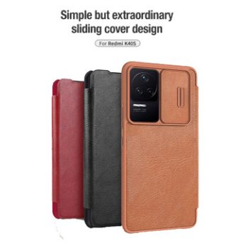 کیف چرم شیائومی Poco F4,Redmi K40S مدل Nillkin Qin Pro