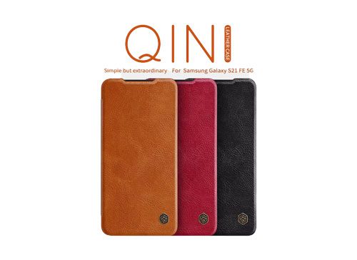 کیف چرم Samsung Galaxy S21 FE نیلکین مدل Nillkin Qin Series Leather
