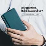 کیف چرم Samsung Galaxy Z Fold 5 نیلکین مدل Qin Pro