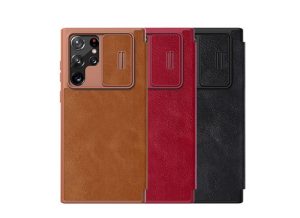 کیف چرم S22 Ultra مدل Nillkin Qin Pro