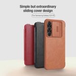 کیف چرم S23 FE نیلکین مدل Nillkin Qin Pro
