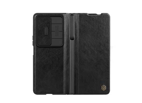 کیف چرم Samsung Galaxy Z Fold 5 نیلکین مدل Qin Pro